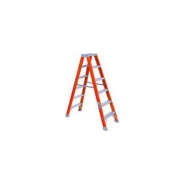 Louisville 8' Dual Access Fiberglass Step Ladder - 300 lb Cap. - FM1508 - main